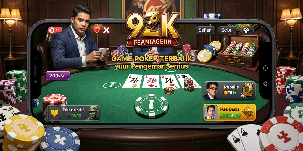 Tampilan screenshot 9ZK yang menampilkan aksi seru bermain Poker.