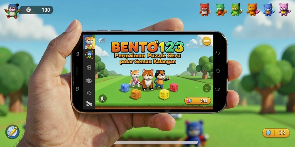 Screenshot gameplay BENTO123 menampilkan suasana menarik dan puzzle yang menantang.
