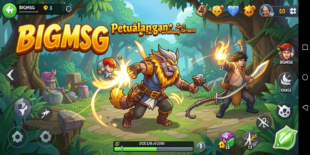 Tampilan gameplay petualangan BIGMSG yang mendebarkan dan interaktif.