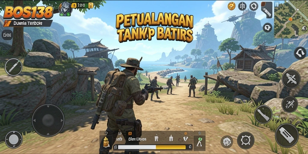 Tangkapan layar BOS138 yang menunjukkan aksi eksplorasi dunia terbuka yang epik.
