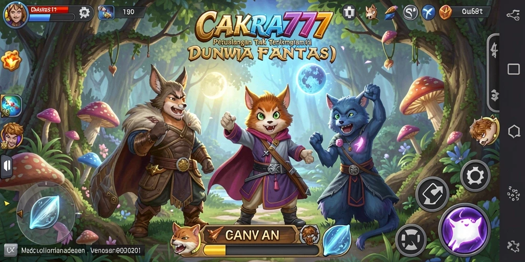 Tangkapan layar gameplay <strong>CAKRA777</strong> menunjukkan petualangan mendebarkan di dunia fantasi.