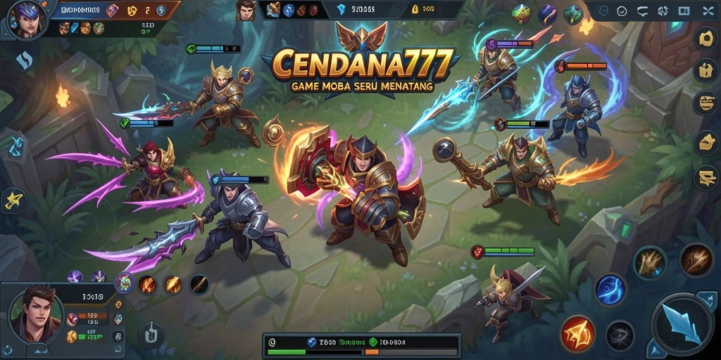 Gameplay seru CENDANA777 dalam pertarungan MOBA.