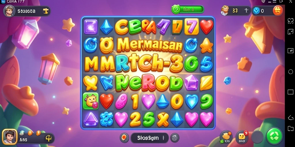 Tampilan screenshot CERIA777 menampilkan aksi seru dalam permainan Match-3.