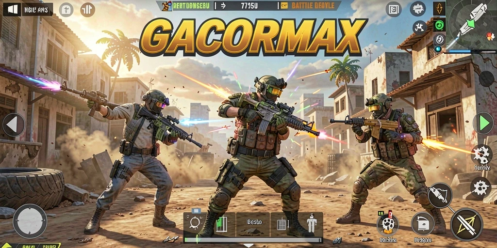 Tampilan gameplay menarik di GACORMAX dengan pertempuran intens.
