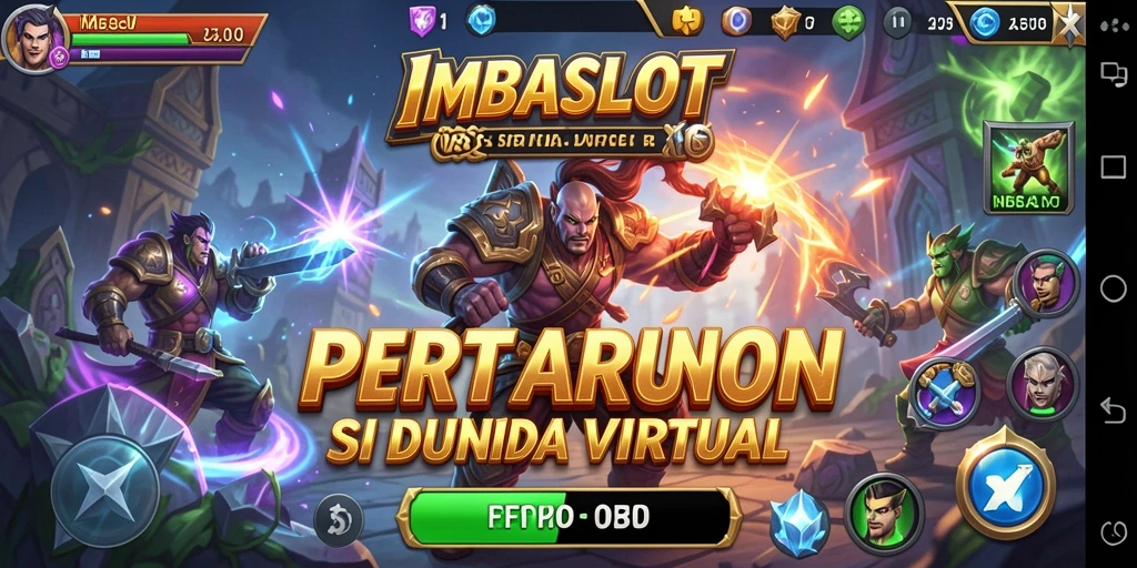 Gameplay seru IMBASLOT dengan karakter bertarung.