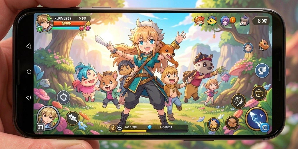 Tampilan gameplay menarik dari KURNIA898 dengan karakter anime.
