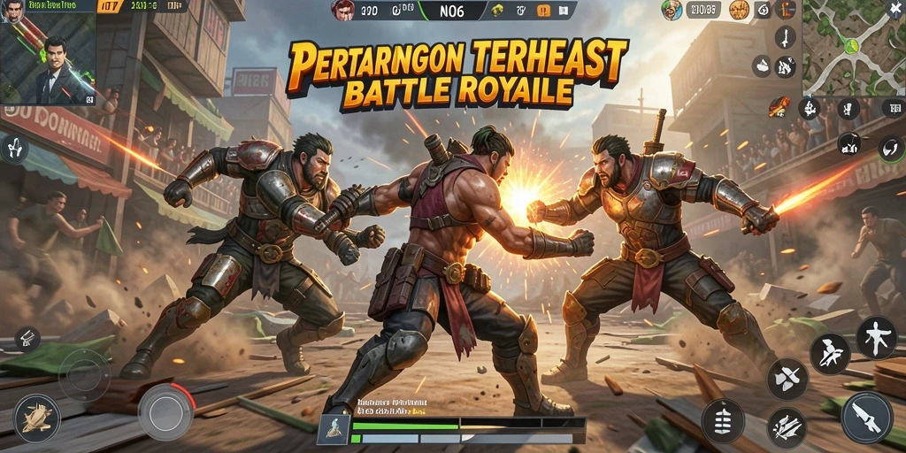 Tangkapan layar memperlihatkan intensitas pertarungan dalam N06 Battle Royale.