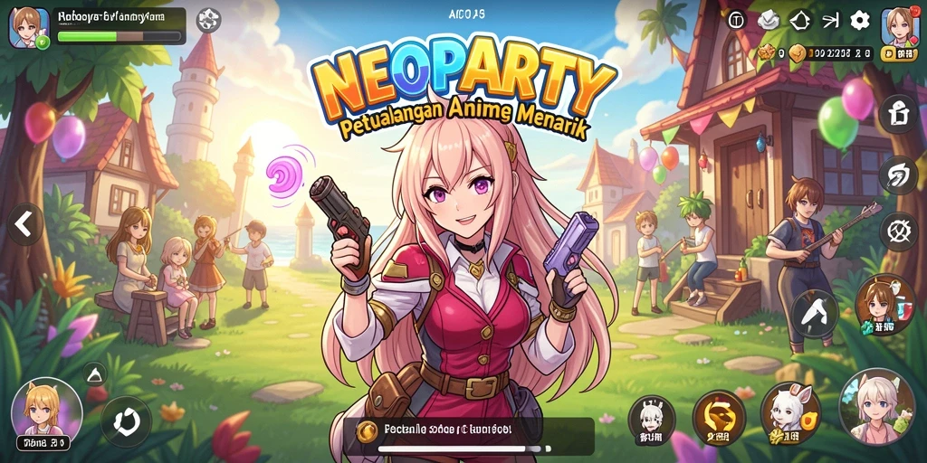 Tampilan menakjubkan dari gameplay NEOPARTY yang penuh aksi.