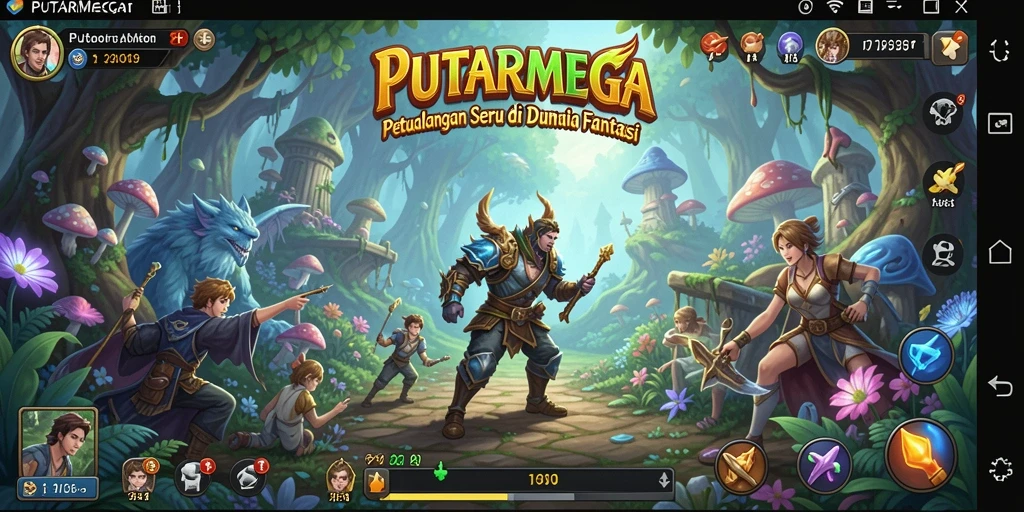 Screenshot gameplay PUTARMEGA menampilkan aksi petualangan yang mendebarkan.