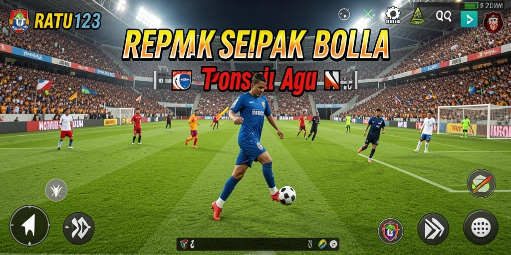 Tampilan gameplay seru dalam RATU123 yang menghadirkan suasana sepak bola nyata.