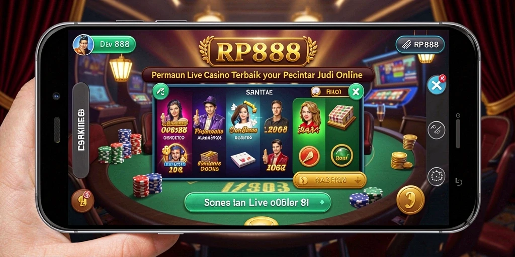 Screenshot RP888 menunjukkan gameplay Live Casino yang mendebarkan dan interaktif.