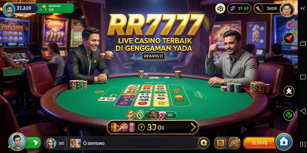 Tampilan gameplay menarik dari RR777 dengan dealer langsung dalam aksi.