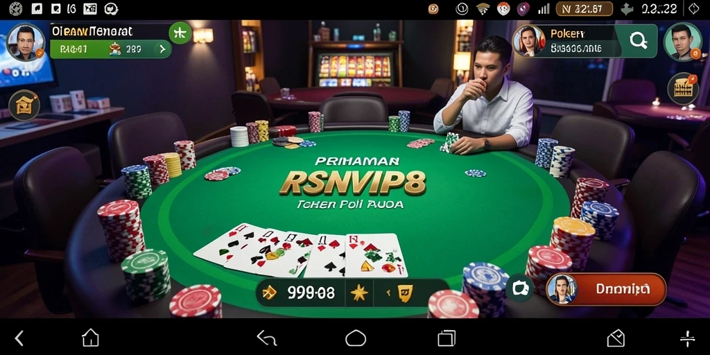 Tampilan menarik gameplay Poker di RSNVIP8.