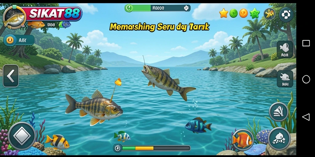 Tampilan gameplay seru saat menangkap ikan di SIKAT88.
