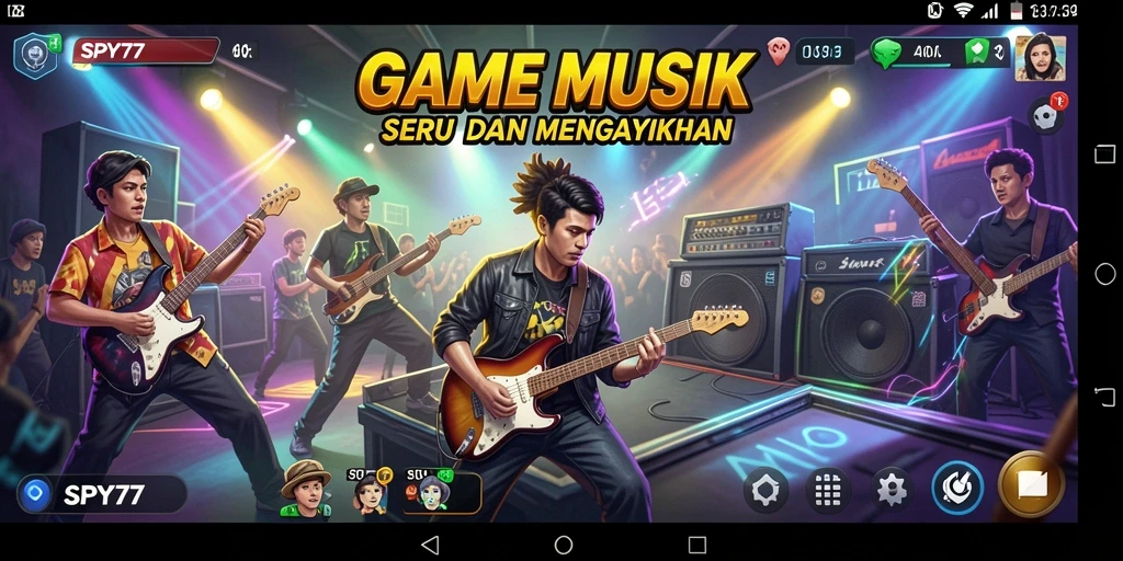 Tampilan menarik dari gameplay SPY77 dengan musik yang mendebarkan.