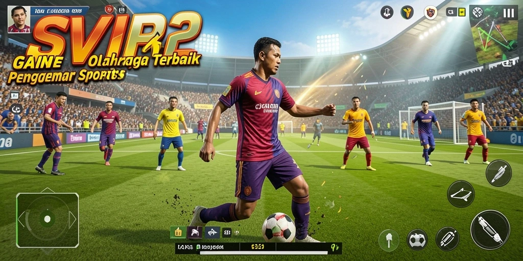 Screenshot gameplay SVIP2 yang menunjukkan aksi olahraga yang menegangkan.