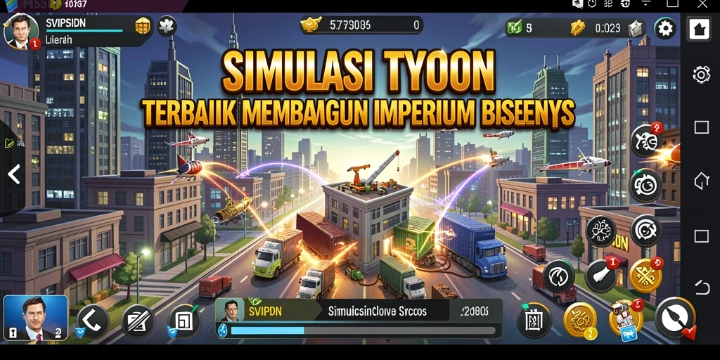 Gameplay SVIPSIDN menampilkan manajemen bisnis yang mendalam dan menarik.